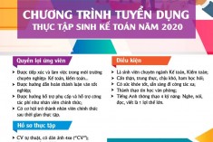 CHƯƠNG TRÌNH TUYỂN DỤNG THỰC TẬP SINH KẾ TOÁN NĂM 2020